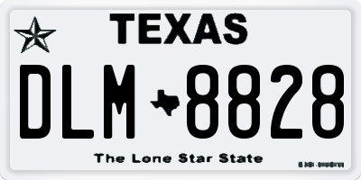 TX license plate DLM8828