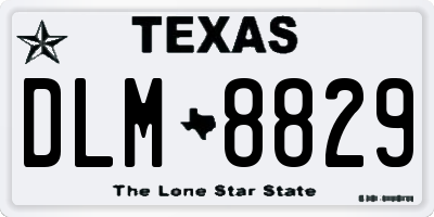 TX license plate DLM8829