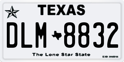 TX license plate DLM8832