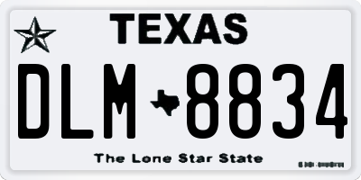 TX license plate DLM8834