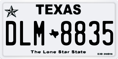 TX license plate DLM8835