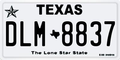 TX license plate DLM8837