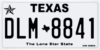 TX license plate DLM8841