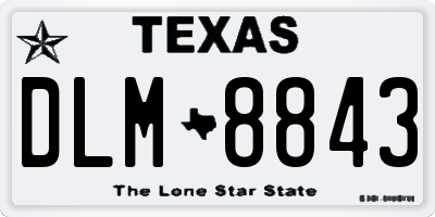 TX license plate DLM8843