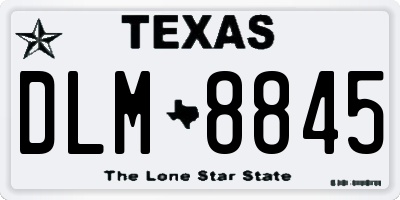 TX license plate DLM8845