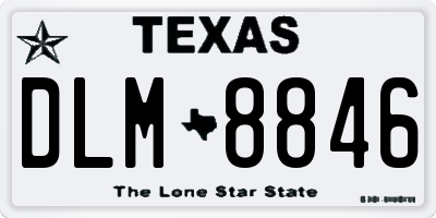 TX license plate DLM8846