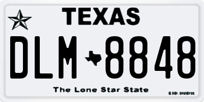 TX license plate DLM8848