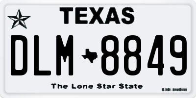 TX license plate DLM8849