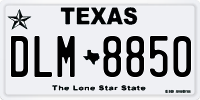 TX license plate DLM8850