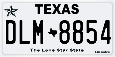 TX license plate DLM8854