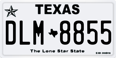TX license plate DLM8855