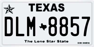 TX license plate DLM8857