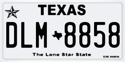 TX license plate DLM8858