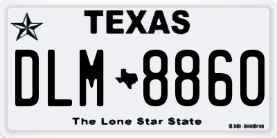 TX license plate DLM8860