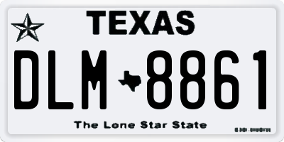 TX license plate DLM8861