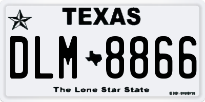 TX license plate DLM8866