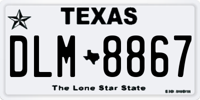 TX license plate DLM8867