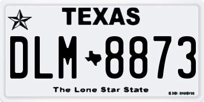 TX license plate DLM8873