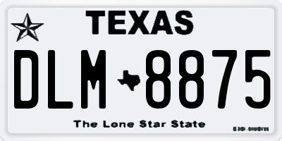 TX license plate DLM8875