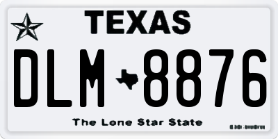 TX license plate DLM8876