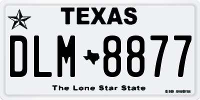 TX license plate DLM8877
