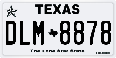 TX license plate DLM8878