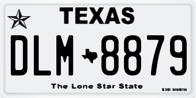 TX license plate DLM8879