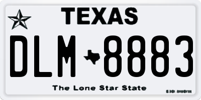 TX license plate DLM8883
