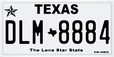 TX license plate DLM8884