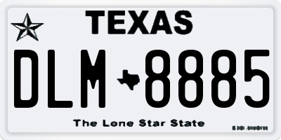 TX license plate DLM8885