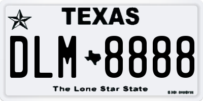 TX license plate DLM8888