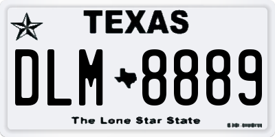 TX license plate DLM8889
