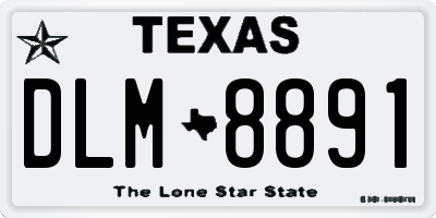 TX license plate DLM8891