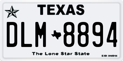 TX license plate DLM8894
