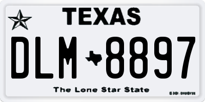 TX license plate DLM8897