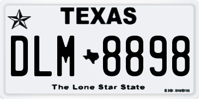 TX license plate DLM8898