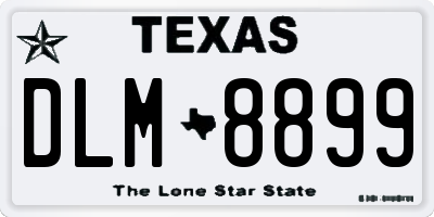 TX license plate DLM8899