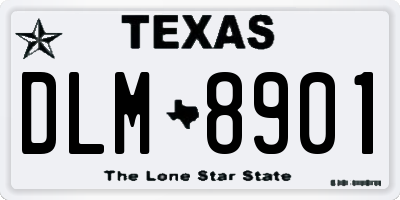 TX license plate DLM8901