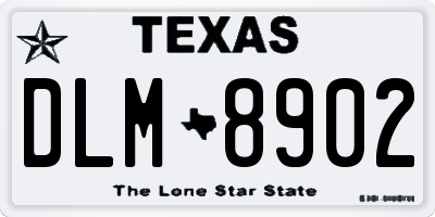 TX license plate DLM8902
