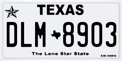 TX license plate DLM8903