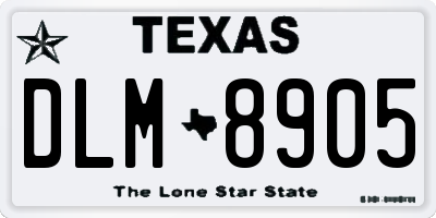 TX license plate DLM8905