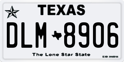 TX license plate DLM8906