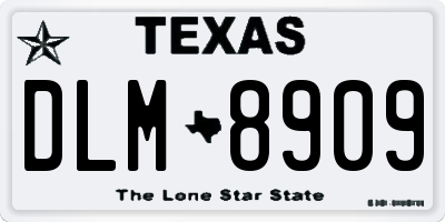TX license plate DLM8909