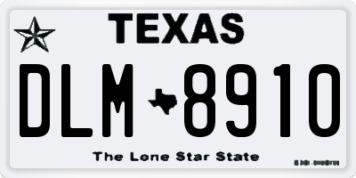 TX license plate DLM8910