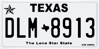 TX license plate DLM8913