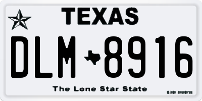 TX license plate DLM8916