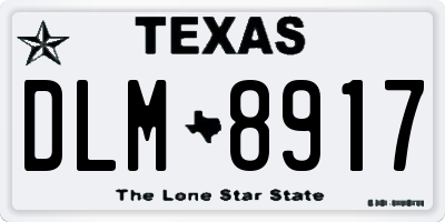 TX license plate DLM8917