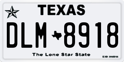 TX license plate DLM8918