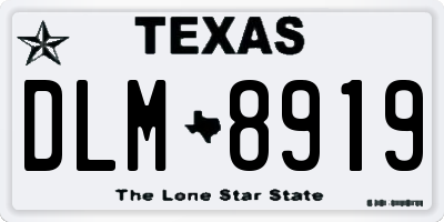 TX license plate DLM8919