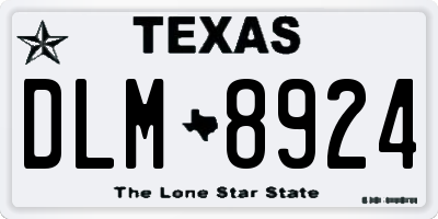 TX license plate DLM8924